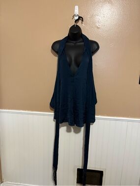 Finders Size Medium Tie At Neck Blouse Preowned